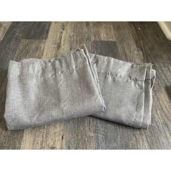 Set Of 2 Light Gray Textured Curtain Window Panels Lined – 48”x83” - Picture 2 of 6